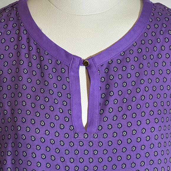 Liz Claiborne Purple Sleeveless Keyhole Neck Tank Top Blouse Womens Size Medium - Picture 2 of 9